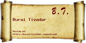 Burai Tivadar névjegykártya